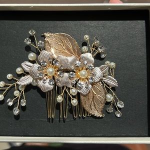 Rose Gold and Pearl Hair Comb Accessory